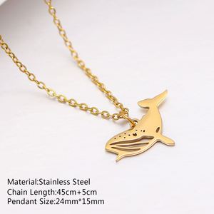 Stainless Steel Marine Life Necklaces Dolphin Sea Turtle Octopus Shark Pendants Necklaces Personalized Women's Chain <b>Choker</b> - Product Image 3