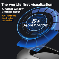 Robot de nettoyage de vitres électrique sans fil avec brosse, navigation par gyroscope, portable, pour usage domestique, 3+ modes, entièrement programmable