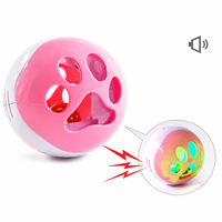 Jouet interactif automatique pour chat avec clochette, lumière LED et son, avec herbe à chat pour chatons et chats d'intérieur