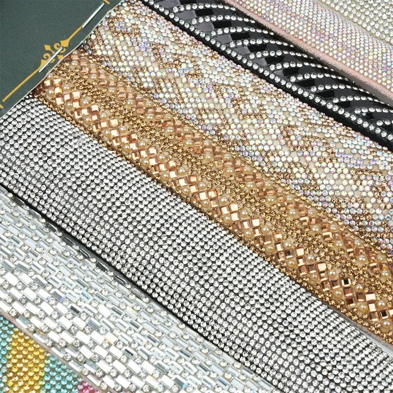 Free samples rope accessories 6mm rhinestone cords shoe decoration rhinestone Diamond shoes strip