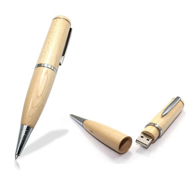 USB Flash Drive in Pen Shape Wood Office Ball Pendrive with Custom Logo USB 3.0 and 2.0 Interface New Product