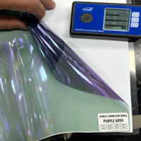 Film de protection pour pare-brise et film de protection UV - Film teinté bleu caméléon violet - Film teinté pour vitres arrière de voiture - Bleu néon 60% VLT