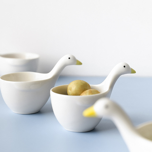 Cute Duck Bowls en porcelaine blanche Cartoon Soy Condiment Plats Céramique Snack Assaisonnement Assiettes Cuisine Vaisselle Tomatio Sauce Plat - Product Image 2