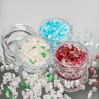 Ensemble de paillettes pour ongles en verre brisé, 9 couleurs, 9 sachets de 5g chacun, pour la manucure DIY et les loisirs créatifs scintillants pour fêtes