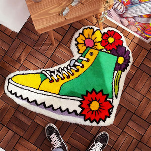 Tapis de chaussure personnalisé Paillassons Antidérapant Lavable en machine Tapis de basket moelleux à poils longs Tapis antidérapants Tapis tuftés avec logo - Product Image 3