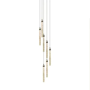 Lustre moderne en cristal Villadom, luminaires suspendus pour salon, éclairage d'escalier, décoration de la maison moderne, luminaire suspendu nordique - Product Image 4