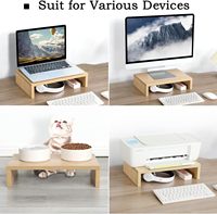 Support de rangement de bureau polyvalent en bois pour support de moniteur d'ordinateur de bureau à domicile avec organisateurs de tiroirs pour bureaux