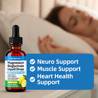 Complément de magnésium pour le sommeil et la santé musculaire et cardiaque, calme et relaxation, soutien neurologique, gouttes liquides de bisglycinate de magnésium