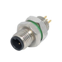 Conector USB Industrial de Alto Rendimiento M5 Hembra para Montaje en Panel, 3 Pines, Conexión Frontal, DIP, con Clasificación IP67