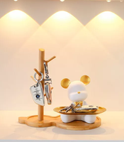 Promotion : Plateau de rangement en résine en forme d'ours, figurine décorative pour la maison, support de clés et de gadgets de bureau