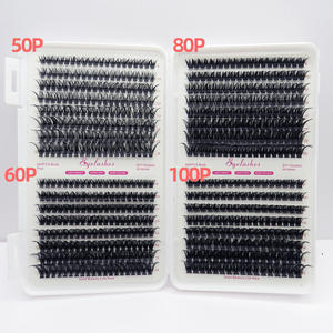Grappes de cils 100D avec <span class=keywords><strong>pointes</strong></span> de cils inférieurs Grappes de cils Kit d'extension de cils épais bricolage Extensions de cils de grappe de fée - Product Image 6