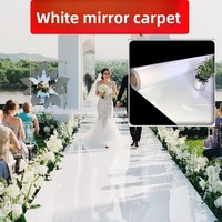 Tapis de mariage PTXH CN en plastique miroir épaissi blanc et noir pour la décoration de scène et les banquets de mariage