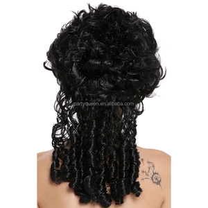 Parrucche sintetiche barocche gotiche nere reali a buon mercato - Product Image 4