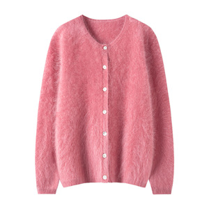 Cardigan di lusso morbido e spazzolato in Cashmere 100% maglione lavorato a <span class=keywords><strong>maglia</strong></span> Casual invernale da donna - Product Image 1