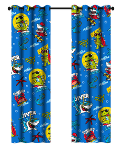 Enfants Microfibre Fenêtre Rideau 100% Polyester Tissu Dessin Animé Motif Pépinière Enfants Chambre Traitement Inclus - Product Image 3