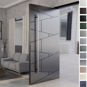 Porte d'entrée pivotante moderne en acier inoxydable et alliage d'aluminium BASEN, anti-effraction, pour villa et hôtel - Product Image 4