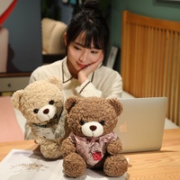 Chocolat ours en peluche peluche chocolat ours en peluche jouets mignon ours en peluche avec écharpe