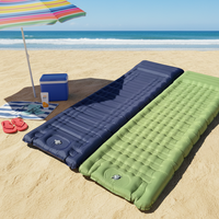 Matelas de camping gonflable auto-gonflant ultraléger en nylon TPU 40D imperméable avec pompe intégrée et oreiller intégré, matelas pneumatique portable pour 1-2 personnes