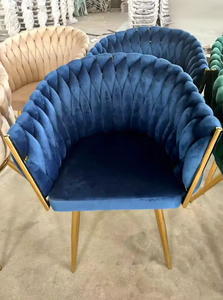 <span class=keywords><strong>Fauteuil</strong></span> moderne en <span class=keywords><strong>tissu</strong></span> velours rembourré pour salle à manger, style café, bleu, commerce extérieur - Product Image 2