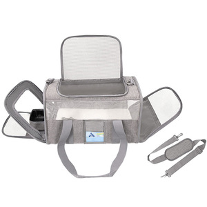 Fashionable Transparent Pet Transport Bag Oxford Material Breathable and Portable for Airline Travel for <b>Cats</b> Other Animals - Product Image 2