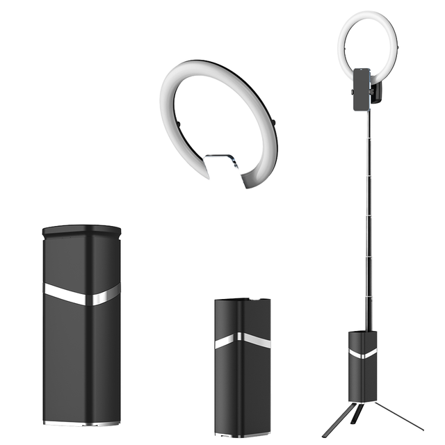 4000mAh Battery Cordless 10 Inch Foldable Aluminum Alloy Storage Wireless Selfie Ring Light Tripod Portable Led Ring Fill Light