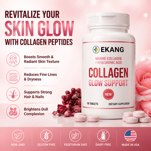 Capsules de collagène marin pour l'hydratation de la peau, complément alimentaire pour un vieillissement sain, fabriqué en usine selon les normes US cGMP - Product Image 1