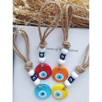 Pendentifs turcs Nazar faits à la main, artisanat en métal, en forme de cœur, style bohème, décoration murale pour la maison et le jardin