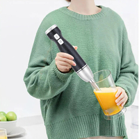 Mixeur plongeant professionnel 400W avec boîtier en acier inoxydable, commandes à bouton-poussoir, 2 vitesses, fonctions de broyage et de pilage de glace