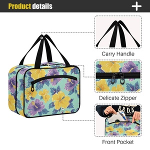 Hawaiian Custom Floral Print Travel <b>Storage</b> Bag <b>Toiletry</b> Organize Waterproof Cosmetic Bag Portable Women Makeup <b>Toiletry</b> Bag - Product Image 3