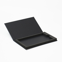 Caja magnética negra para teléfono con logotipo personalizado, caja de regalo de papel, cajas electrónicas de cartón rígido con imán reciclable