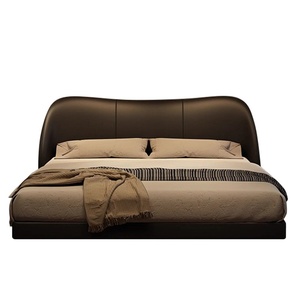 <span class=keywords><strong>Cama</strong></span> Flotante de Cuero Genuino de Estilo Italiano Minimalista Moderno y de Lujo Ligero, <span class=keywords><strong>Cama</strong></span> Matrimonial y de Tamaño Doble, <span class=keywords><strong>Cama</strong></span> de Boda de Lujo, Nuevo Diseño - Product Image 4