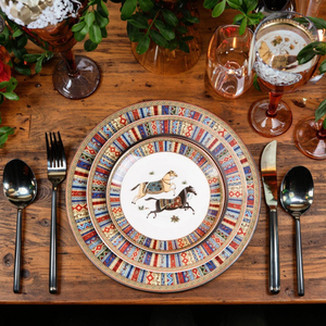Wholesale Luxury Bone China Dinnerware <b>Sets</b> Porcelain Dinner Plate and <b>Cup</b> Kit Horse-Themed Luxury Dinner Dishes - Product Image 2