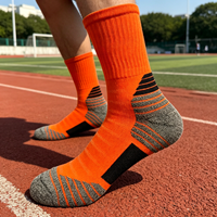 Chaussettes de sport en tissu éponge tricoté respirant, antibactérien, en nylon, avec logo personnalisé de haute qualité, pour hommes et jeunes athlètes