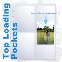 4 pochettes Toploader, pages de reliure pour cartes à collectionner, pochettes de rangement pour cartes de baseball pour 6 classeurs à anneaux-50 pages