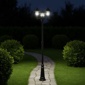 Lampe de jardin extérieure LANDA en aluminium IP44 3 x E27 100W alimentée en courant alternatif, angle de faisceau de 360° pour l'éclairage des allées - Product Image 2