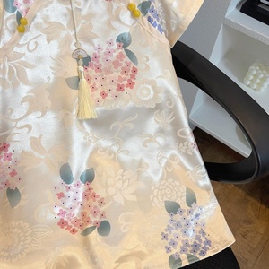 Abito Estivo Stile Cheongsam Cinese per Bambine, Elegante <span class=keywords><strong>Vestito</strong></span> Lungo Casual per Bambini, Bellissimo Abbigliamento per Ragazze - Product Image 5