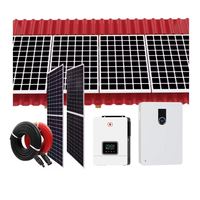 7Kw 10Kw 15Kw Panneaux solaires photovoltaïques photovoltaïques à onde sinusoïdale pure avec batterie et onduleur 5Kw Système d'énergie solaire hors réseau