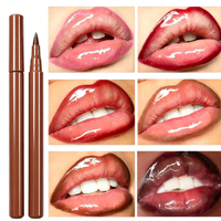 Crayon à lèvres teinté hautement pigmenté, marqueur pour les lèvres, crayon contour des lèvres noir pour Halloween et Black Friday