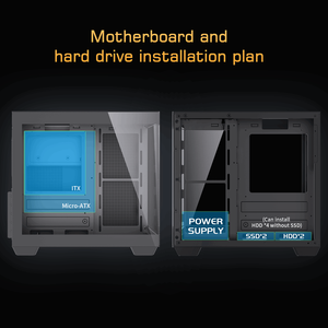 Lovingcool Factory Design Gaming Pc Case Matx <span class=keywords><strong>Itx</strong></span> Mid Tower <span class=keywords><strong>Computer</strong></span> Case Gehard Glas Zwart Desktop Chassis Case - Product Image 3
