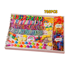 786 Piezas/Juego de Bandas Elásticas de Goma Coloridas para el Cabello, Pinzas y Clips para el Cabello, Accesorios para Niñas para el Regreso a Clases y Uso Diario - Product Image 1