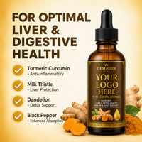 Complément Naturel Liquide de Curcuma, Chardon-Marie et Curcumine pour la Santé Hépatique Adulte – Gouttes Herbales à l'Orange – Fabrication GMP