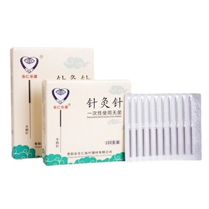 Agujas de acupuntura Dongren Lekang con mango plano, 100 unidades, desechables, estériles, de acero inoxidable, para medicina tradicional china - Product Image 1
