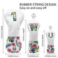 Sarung kepala pengemudi Golf tahan air kustom pabrik sarung klub Golf kulit dengan Logo Patch