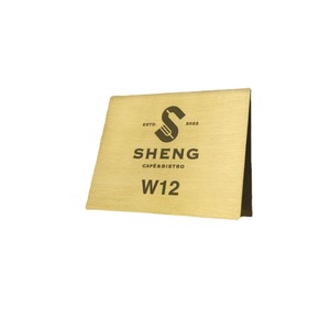 Brass Triangular Standee W16 W12 Double Sided <b>Table</b> <b>Card</b> For Shops Restaurants Indoor Use Notice Board Display Sign - Product Image 4
