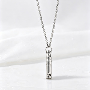 yunnique <b>Titanium</b> Steel Whistle Pendant Necklace Unisex Party Fashion Sweater <b>Chain</b> Geometry Design - Product Image 3