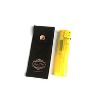 Pochette de rangement pour bijoux en daim avec logo personnalisé en or rose et bouton en laiton pour flacon de parfum