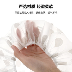 Shower Cap Thickened PVC Waterproof Dustproof For Bath Kitchen Cleaning Adult Use Gray And Pink - Product Image 3