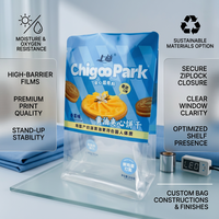 Sachet personnalisé imprimé, recyclable, transparent, à fond plat, en plastique Mylar carré, pour aliments, avec fenêtre transparente