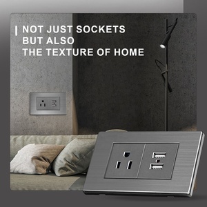 American Standard Wall US Power <strong>Socket</strong> Universal <strong>Plug</strong> with Double Usb US Stainless Steel 2way <strong>Socket</strong> Panel 118*74mm <strong>Computer</strong> - Product Image 4