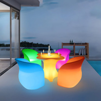Table de bar LED lumineuse d'extérieur de haute qualité, carrée, à pied haut, pour soirées cocktails et discothèques